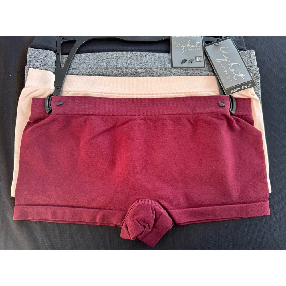 Icy Hot Lingerie Women's 4 Pack Seamless Boyshorts Size Medium